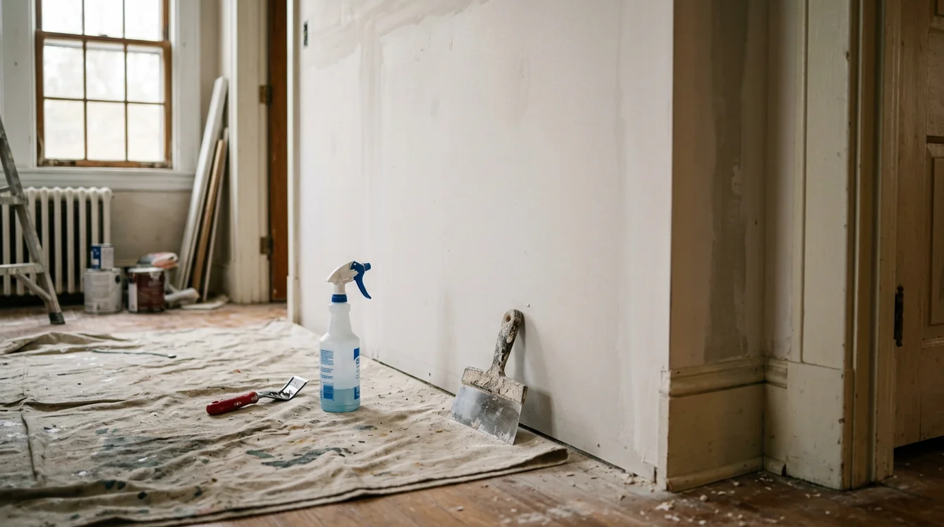 Wallpaper and popcorn ceiling removal